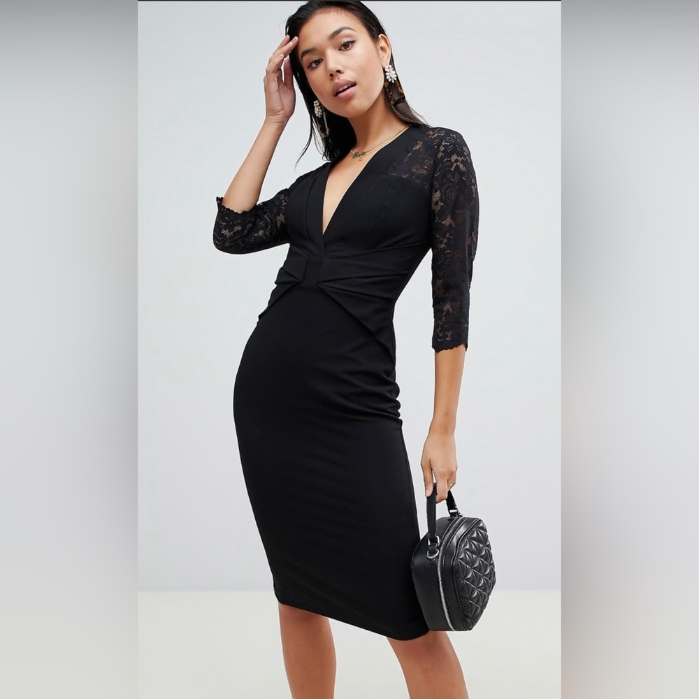 ASOS lace insert twist front midi dress, 6